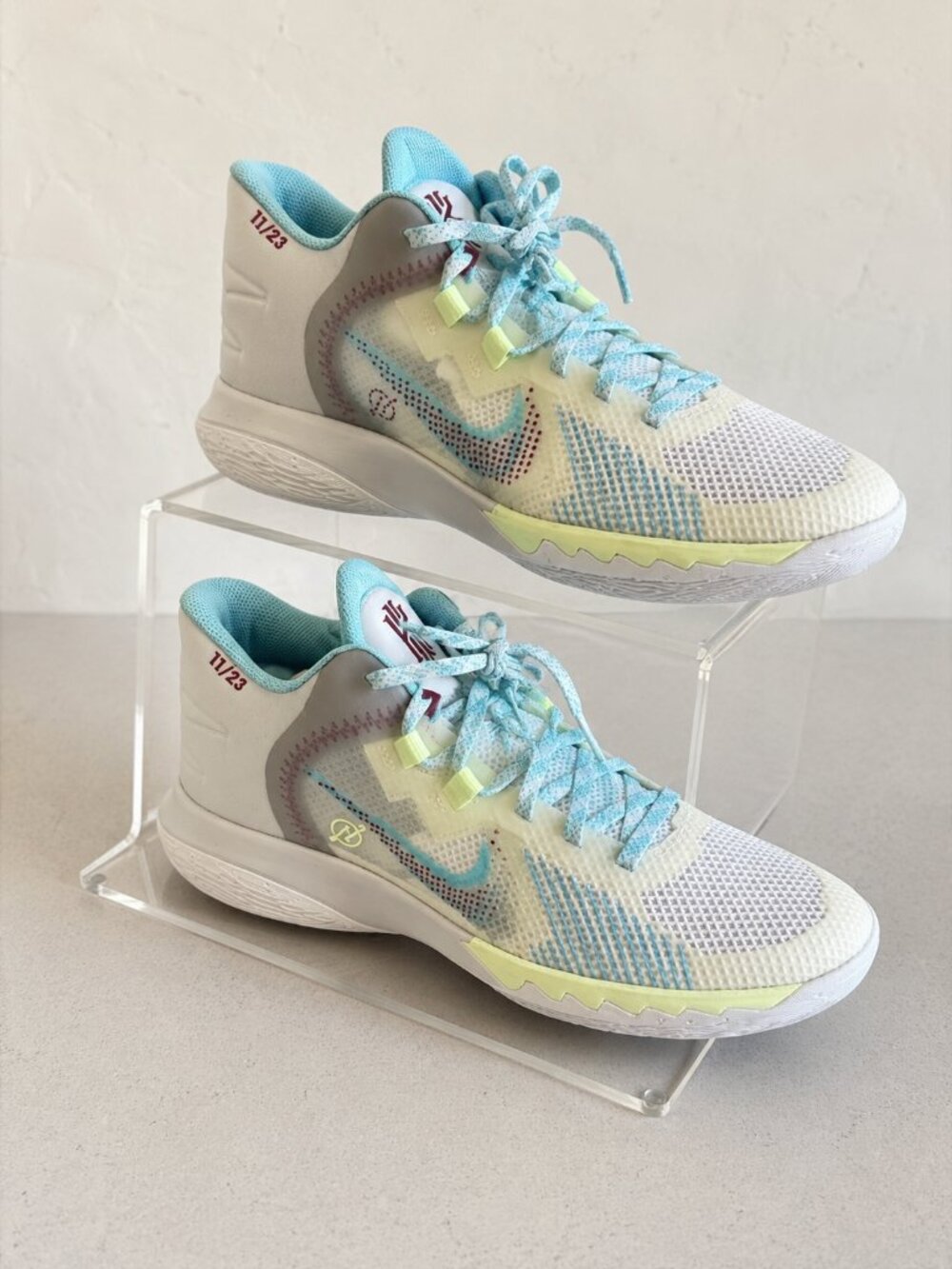 Kyrie Irving Basketball Sneakers in White and Light Blue